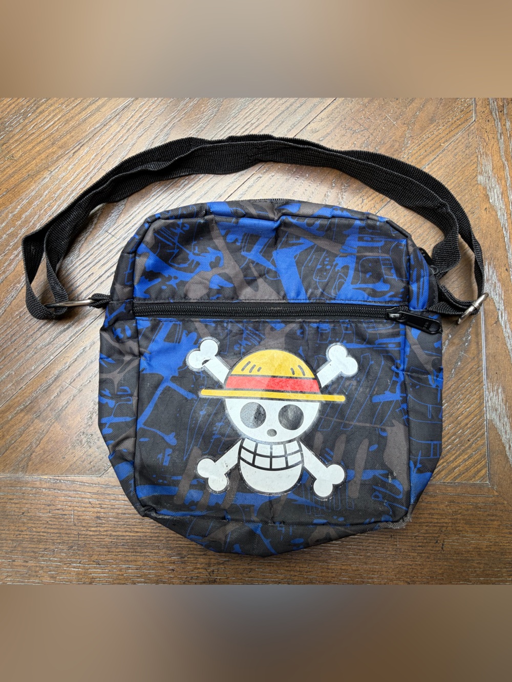 One Piece Luffy Skull Kids Lunch Box Blue Black